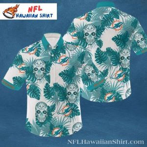 Skull Tropical Palm Leaf Dolphins Hawaiian Men's - Adult & Kids T-Shirts, Sweatshirts & Hoodies apparel design preview 1