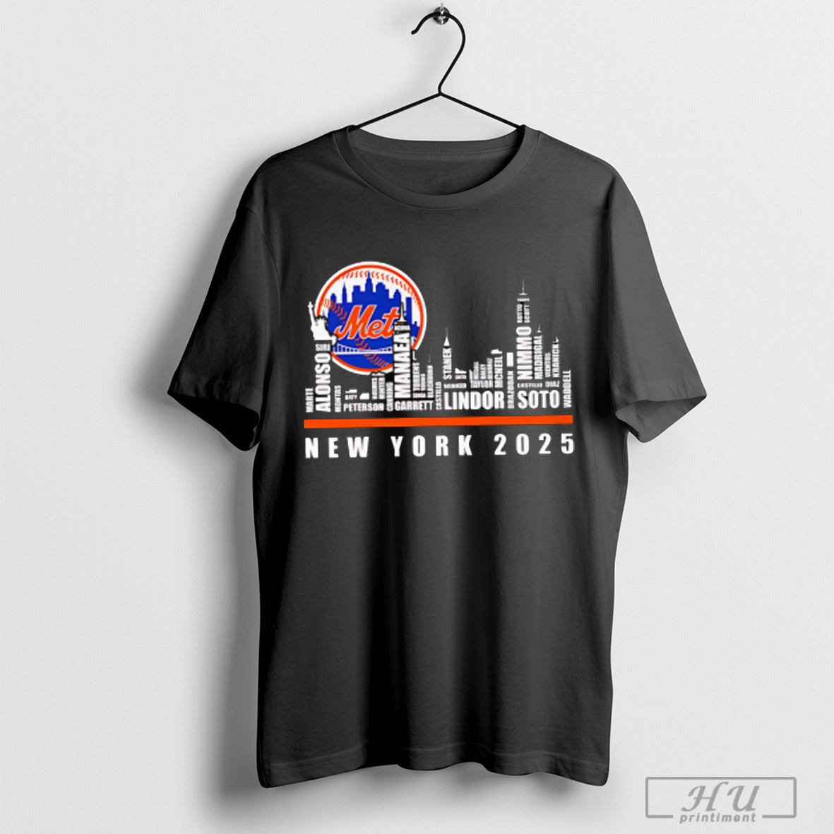 Skyline Name New York Mets 2025 - Adult & Kids T-Shirts, Sweatshirts & Hoodies apparel design preview 1