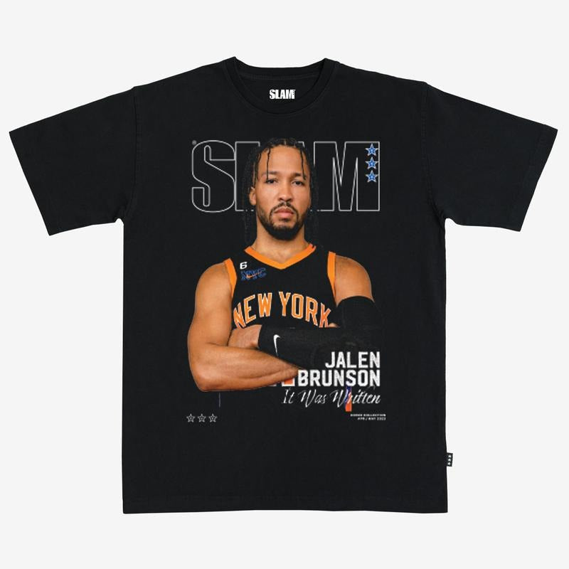 Slam Cover Jalen Brunson 243) 100% Cotton Fan - Adult & Kids T-Shirts, Sweatshirts & Hoodies apparel design preview 1
