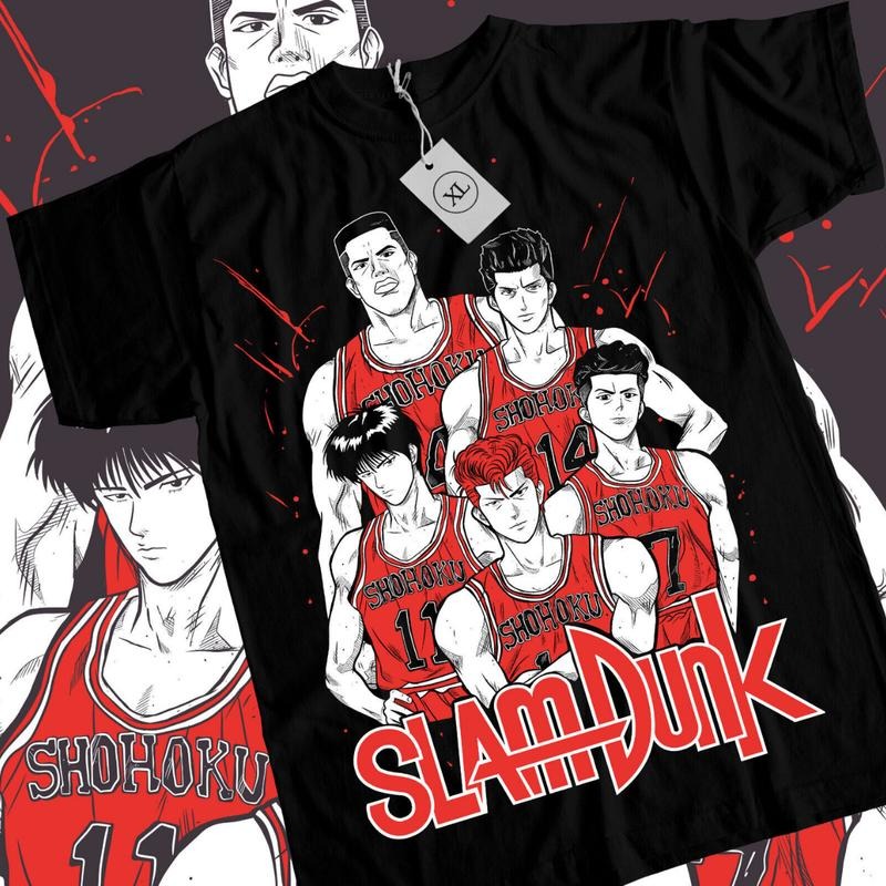 Slam Dunk Team Basketball Anime Manga Lover Cotton - Adult & Kids T-Shirts, Sweatshirts & Hoodies apparel design preview 1