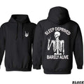 Sleep Deprived Barely Alive Skeleton Casual Funny - Adult & Kids T-Shirts, Sweatshirts & Hoodies apparel design preview 1