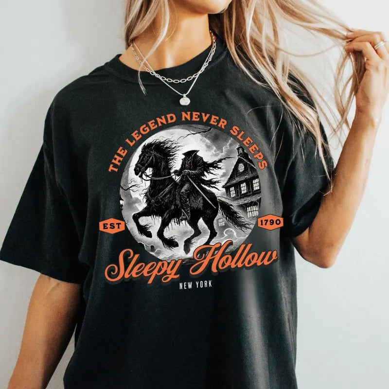Sleepy Hollow Headless Horseman Dark Academia Spooky - Adult & Kids T-Shirts, Sweatshirts & Hoodies apparel design preview 1