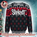 Slipknot Signature Logo With Tribal S Snowflakes Pattern Red And Grey Knitted Ugly Christmas Sweater - Holiday Gift product image