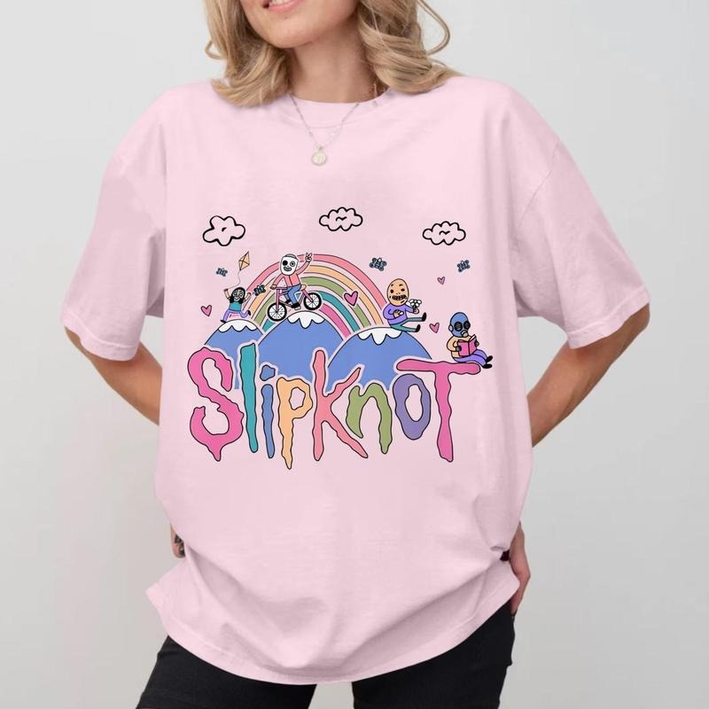 Slipknot Vintage Retro Tour Cute Fan Her Him Fabric - Adult & Kids T-Shirts, Sweatshirts & Hoodies apparel design preview 1