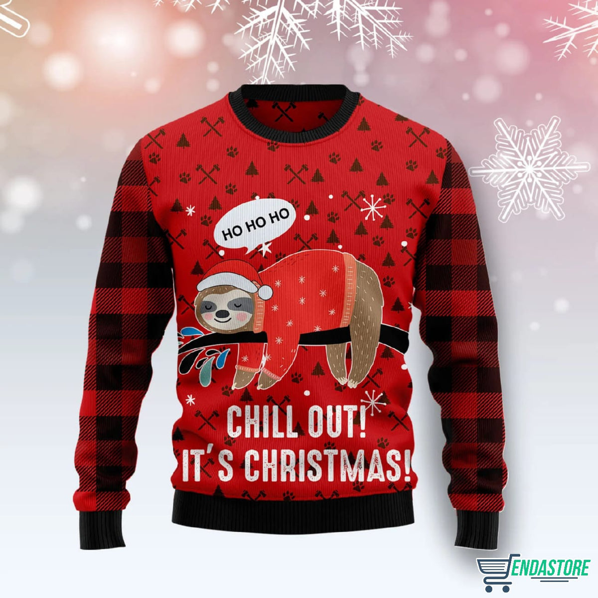 Sloth Chill Out 3D Ugly Christmas Sweater - Holiday Gift product image