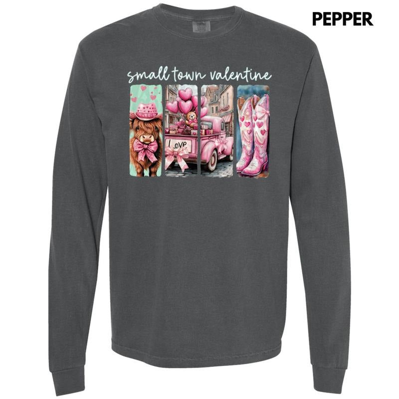 Small Town Valentine Comfort Colors - Adult & Kids T-Shirts, Sweatshirts & Hoodies apparel design preview 1