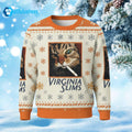 Smoking Cat Virginia Slims Funny Ugly Christmas Sweater - Holiday Gift product image
