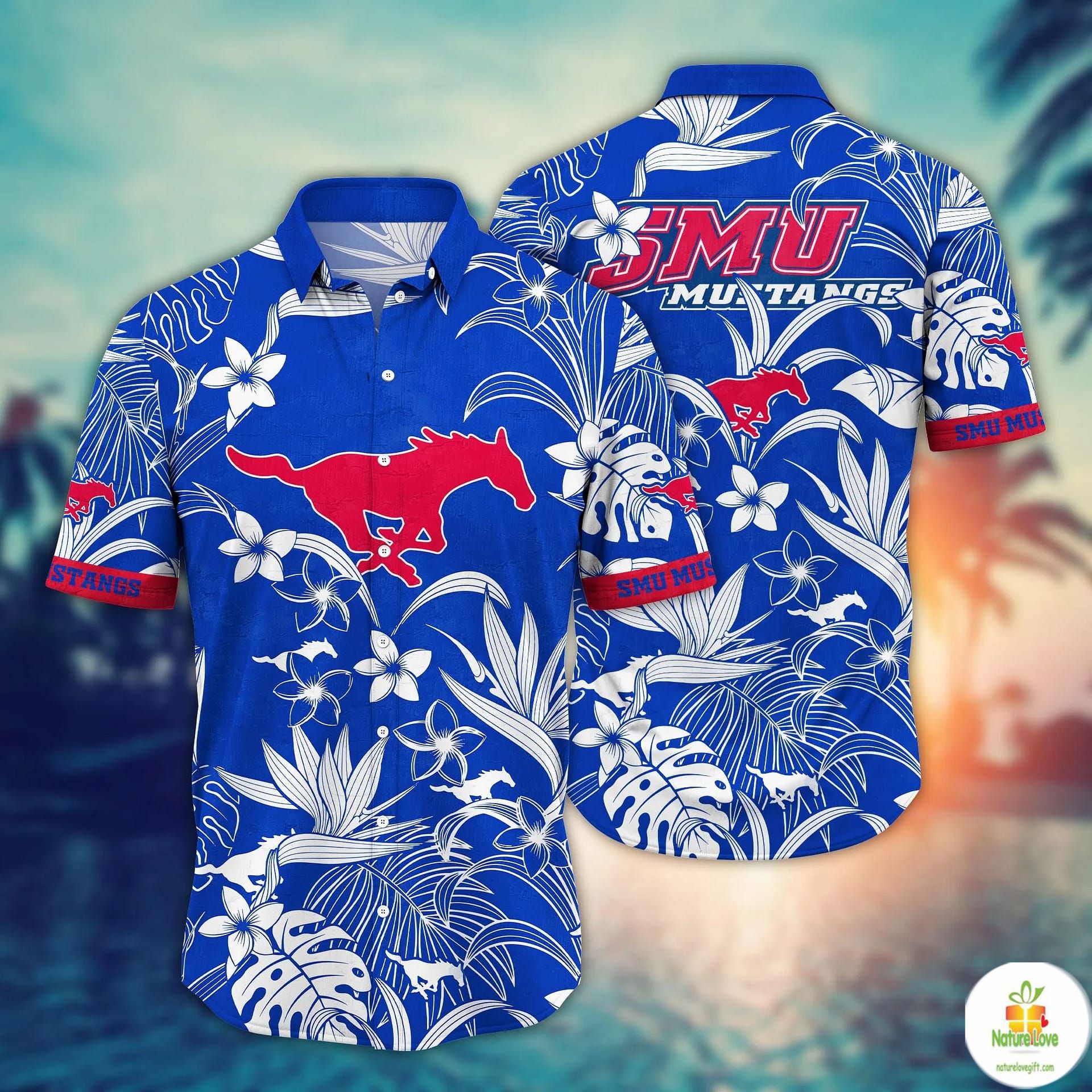 SMU Mustangs Hawaiian NCAA Aloha for Summer Camp - Adult & Kids T-Shirts, Sweatshirts & Hoodies apparel design preview 1