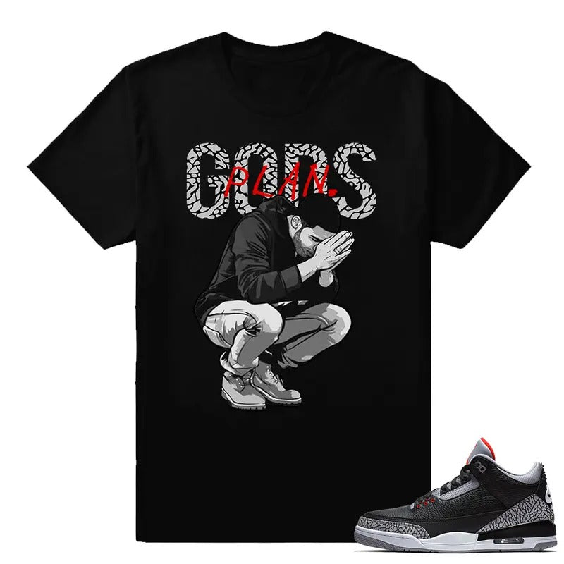 Sneaker Black Cement 3 Match Gods Plan Classic - Adult & Kids T-Shirts, Sweatshirts & Hoodies apparel design preview 1