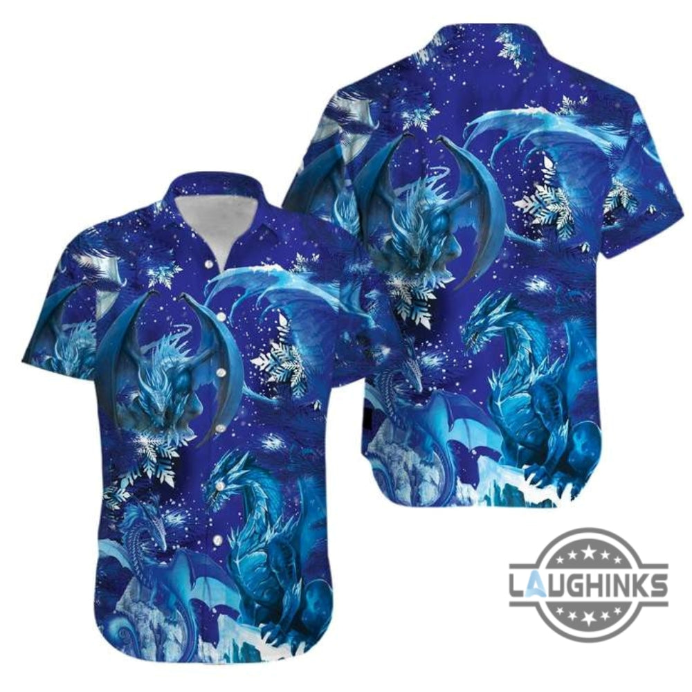 Snowflakes Blue Dragon Tropical Hawaiian 131 Aloha - Adult & Kids T-Shirts, Sweatshirts & Hoodies apparel design preview 1