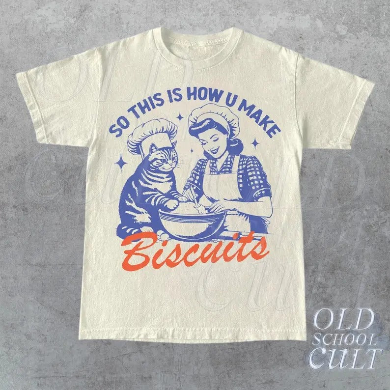So This Is How You Make Biscuits Retro Vintage Baking - Adult & Kids T-Shirts, Sweatshirts & Hoodies apparel design preview 1