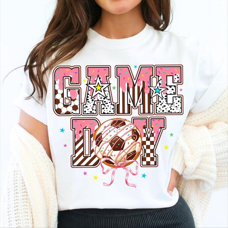 Soccer Game Day Mama Soc Cer Donut - Adult & Kids T-Shirts, Sweatshirts & Hoodies apparel design preview 1