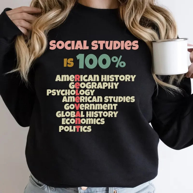 Social Studies Is Relevant History Teacher Buff - Adult & Kids T-Shirts, Sweatshirts & Hoodies apparel design preview 1