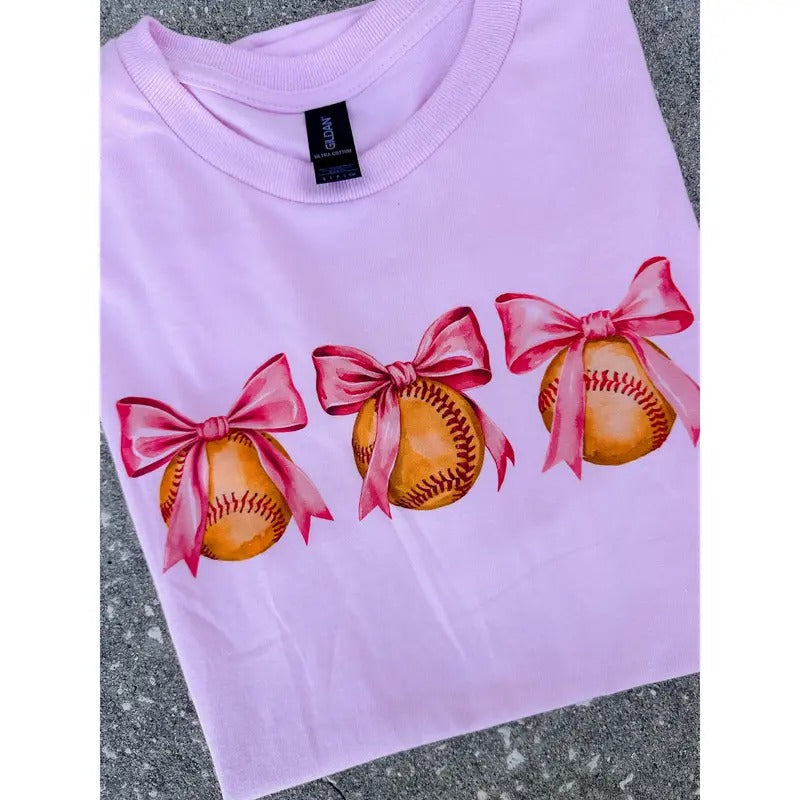 Softball Bows Top - Adult & Kids T-Shirts, Sweatshirts & Hoodies apparel design preview 1