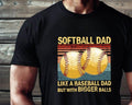 Softball Dad Like Baseball But Bigger Balls Game Day - Adult & Kids T-Shirts, Sweatshirts & Hoodies apparel design preview 1