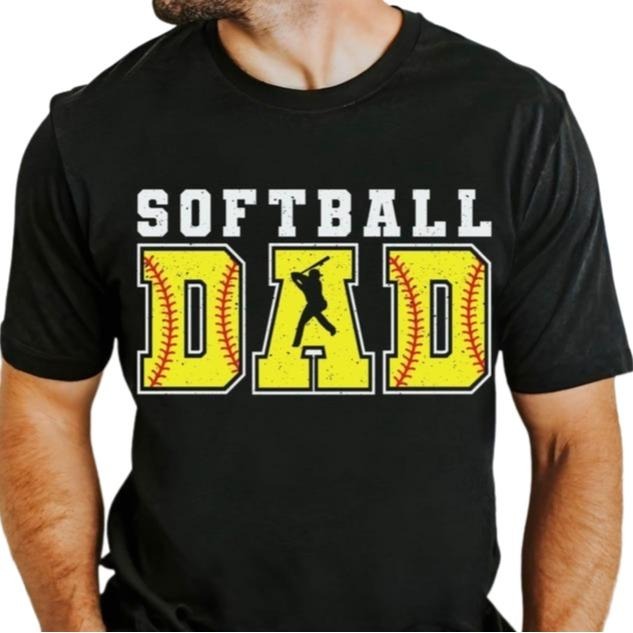 Softball Dad Daddy Retro Sports - Adult & Kids T-Shirts, Sweatshirts & Hoodies apparel design preview 1