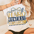 Softball Hit Hard Run Fast Swing Left Retro Saying - Adult & Kids T-Shirts, Sweatshirts & Hoodies apparel design preview 1