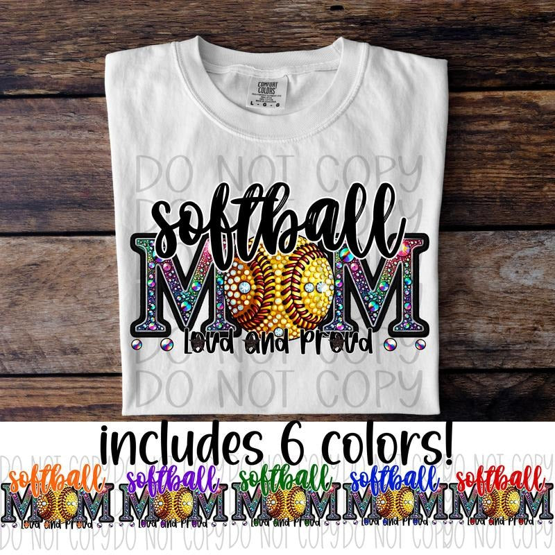 Softball Mom Loud Proud DTF Transfers THIS IS NOT - Adult & Kids T-Shirts, Sweatshirts & Hoodies apparel design preview 1