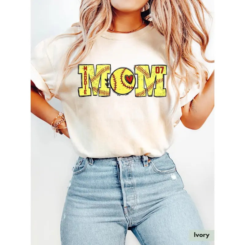 Softball Mom Mama Name Personalized Player Game Day - Adult & Kids T-Shirts, Sweatshirts & Hoodies apparel design preview 1