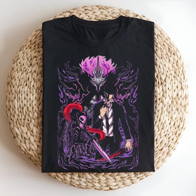 Solo Leveling Shadow Monarch Jinwoo Sung Igris Fanart - Adult & Kids T-Shirts, Sweatshirts & Hoodies apparel design preview 1