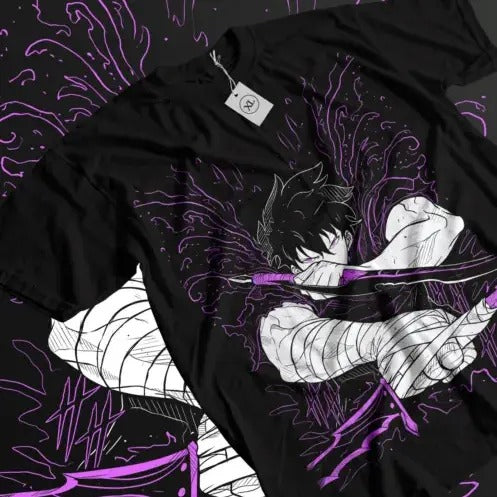 Solo Leveling Sung Jinwoo New Anime Manga Black All - Adult & Kids T-Shirts, Sweatshirts & Hoodies apparel design preview 1