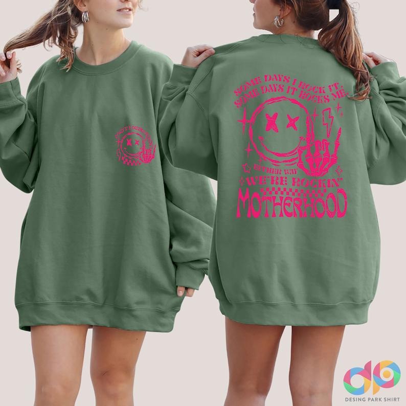 Some Days I Rock Rocks Me Retro Motherhood Sarcastic - Adult & Kids T-Shirts, Sweatshirts & Hoodies apparel design preview 1