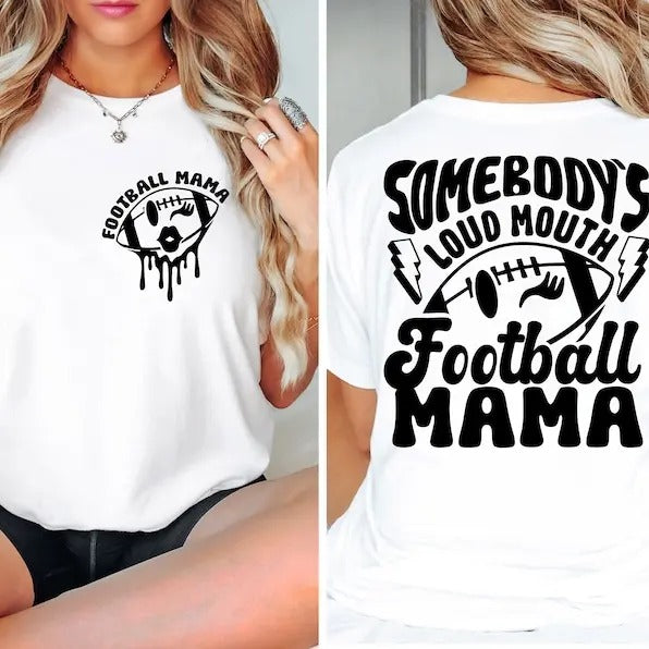Somebody'S Loud Mouth Football Mama Mom Fall - Adult & Kids T-Shirts, Sweatshirts & Hoodies apparel design preview 1