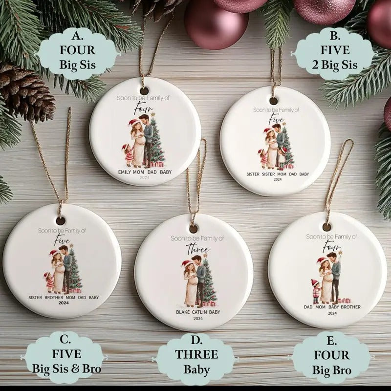 Soon Be Family 5 Ornament Pregnancy Custom Expecting - Adult & Kids T-Shirts, Sweatshirts & Hoodies apparel design preview 1