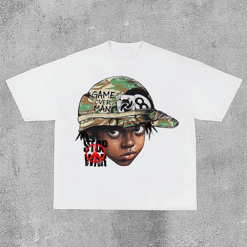Sopula Flame Boy Stop War Print Casual Cotton - Adult & Kids T-Shirts, Sweatshirts & Hoodies apparel design preview 1