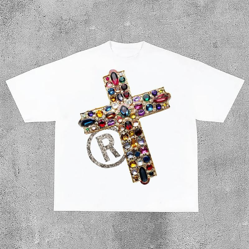 Sopula Vintage Diamond Cross Print Casual Cotton - Adult & Kids T-Shirts, Sweatshirts & Hoodies apparel design preview 1