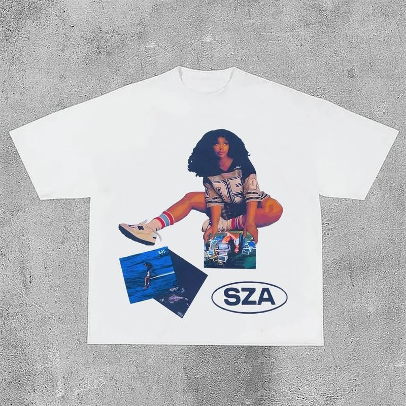 Sopula Vintage SZA SOS Cotton Short Sleeve - Adult & Kids T-Shirts, Sweatshirts & Hoodies apparel design preview 1
