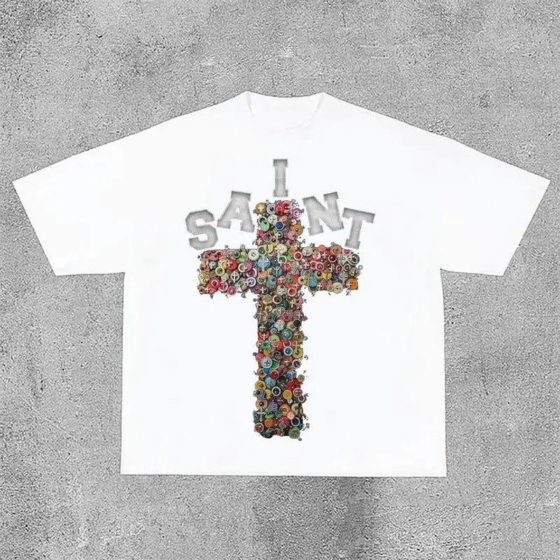 Sopula Vintage Saint Cross Graphics Printed Cotton - Adult & Kids T-Shirts, Sweatshirts & Hoodies apparel design preview 1