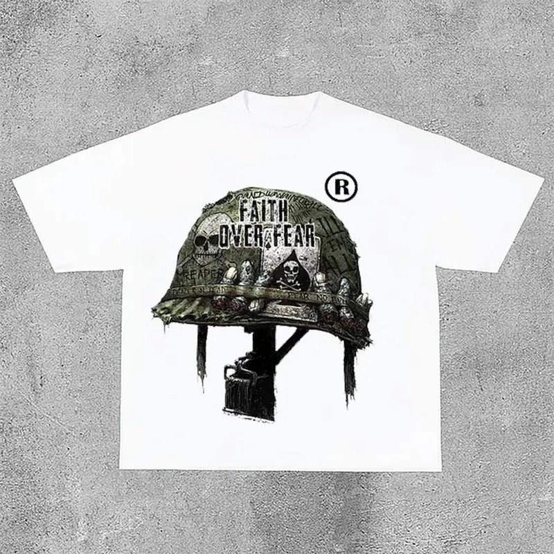 Sopula War Helmet Faith Over Fear Print Cotton - Adult & Kids T-Shirts, Sweatshirts & Hoodies apparel design preview 1