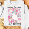 Sorry I'M Late I Was Dilly Dallying Goose Boho Floral - Adult & Kids T-Shirts, Sweatshirts & Hoodies apparel design preview 1