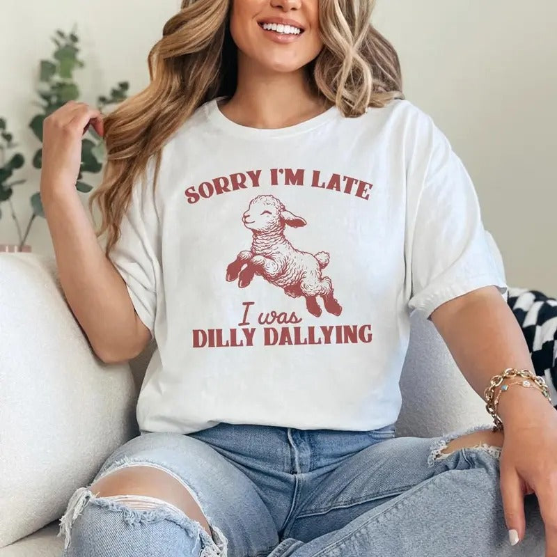Sorry I'M Late I Was Dilly Dallying Vintage Animal - Adult & Kids T-Shirts, Sweatshirts & Hoodies apparel design preview 1