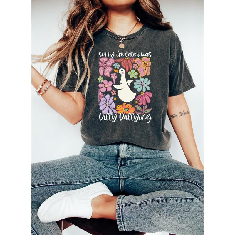 Sorry I'M Late I Was Funny Goose Dilly Dallying - Adult & Kids T-Shirts, Sweatshirts & Hoodies apparel design preview 1