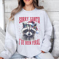 Sorry Santa I'Ve Been Feral Racoon Casual Fit Trend - Adult & Kids T-Shirts, Sweatshirts & Hoodies apparel design preview 1