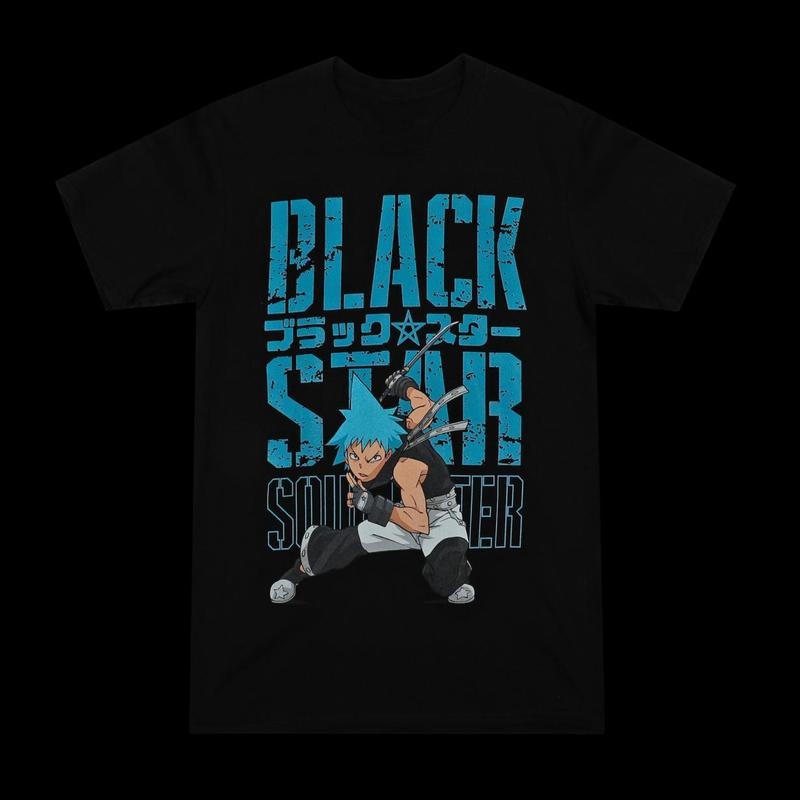 Soul Eater Black Star Clean Lines Minimalist Ready Go - Adult & Kids T-Shirts, Sweatshirts & Hoodies apparel design preview 1