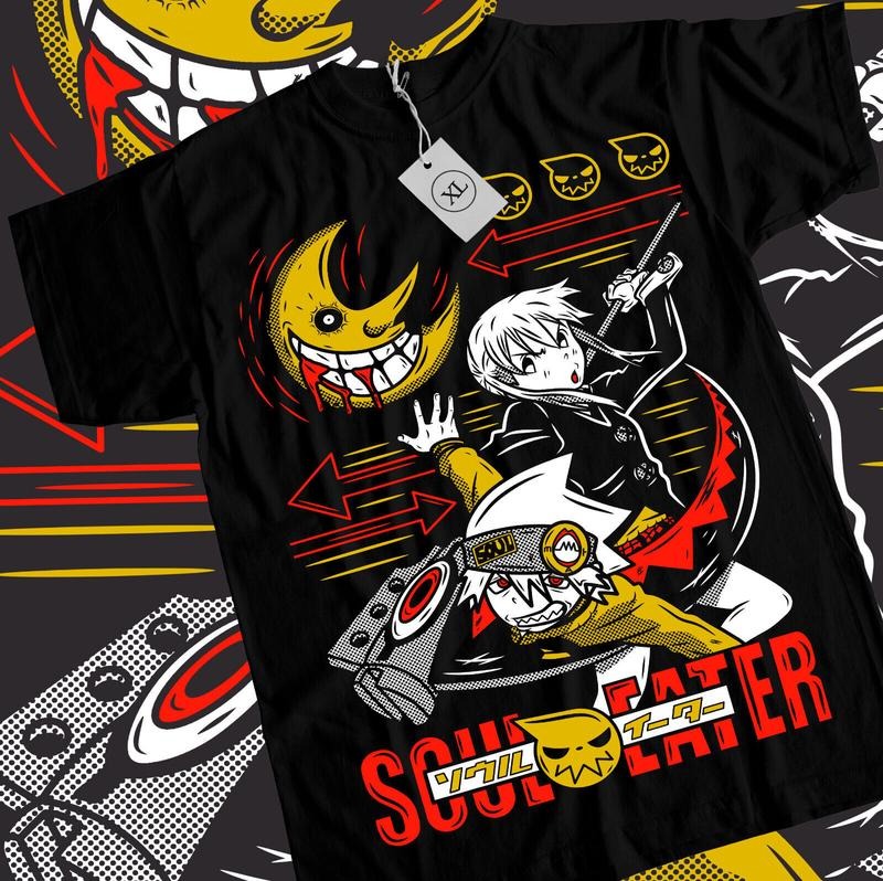 Soul Eater S 4XL Death Kid Japanese Anime Manga Black - Adult & Kids T-Shirts, Sweatshirts & Hoodies apparel design preview 1