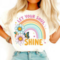 Soul Shine Rainbow Daisy Positive Butterfly Art - Adult & Kids T-Shirts, Sweatshirts & Hoodies apparel design preview 1