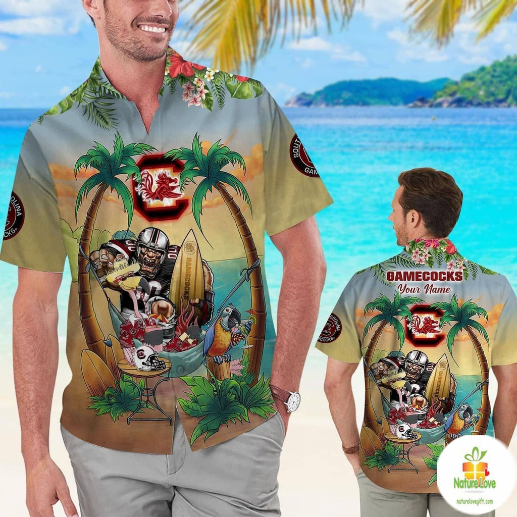 South Carolina Gamecocks Tropical Hawaiian Custom - Adult & Kids T-Shirts, Sweatshirts & Hoodies apparel design preview 1