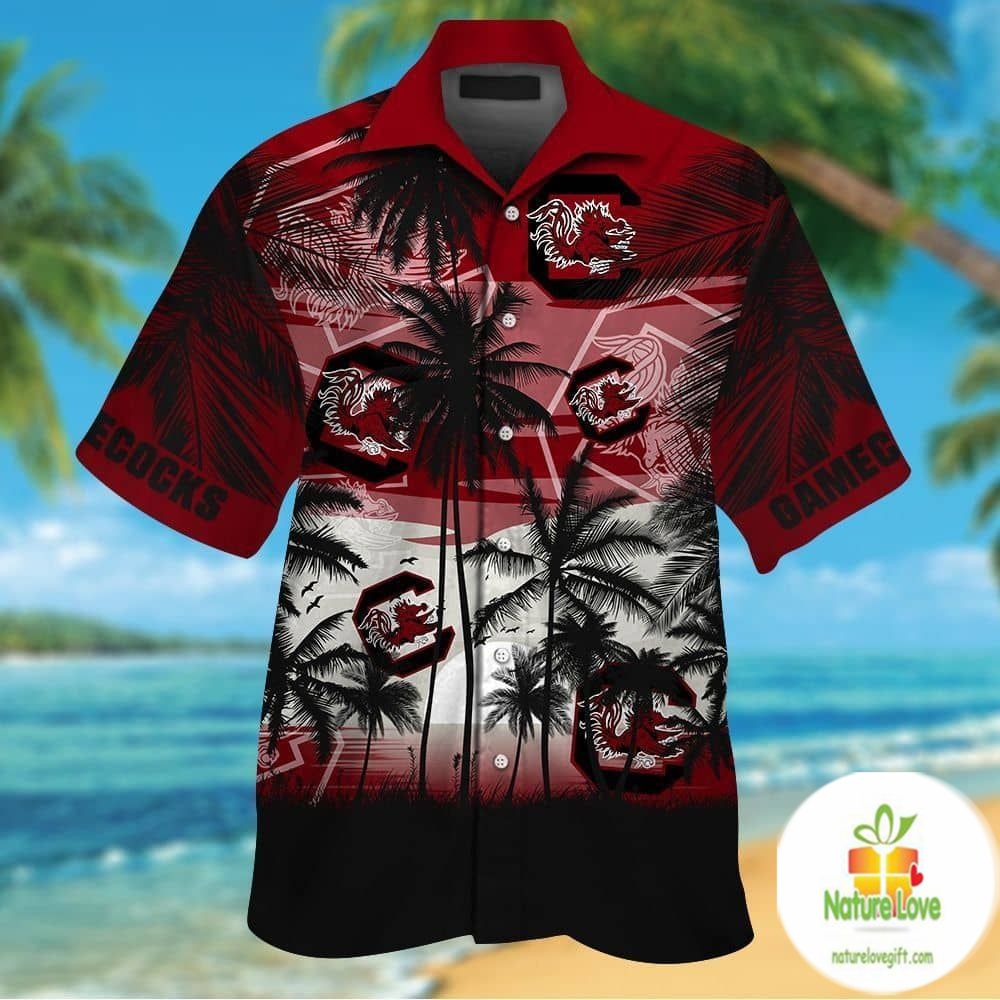 South Carolina Gamecocks Hawaiian Tropical Button Up - Adult & Kids T-Shirts, Sweatshirts & Hoodies apparel design preview 1