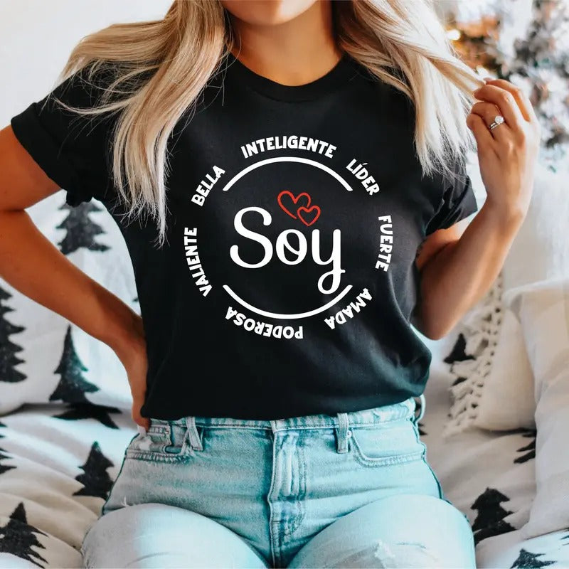 Soy Mujer Valiente Poderosa Mexican Latina Pride - Adult & Kids T-Shirts, Sweatshirts & Hoodies apparel design preview 1