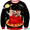 Space Pizza Cats 3D Christmas Sweater - Holiday Gift product image