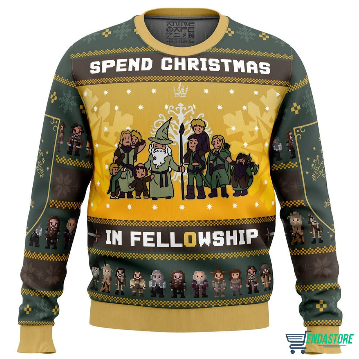 Spend Christmas in Fellowship The Lord of the Rings 3D Ugly Christmas Sweater - Holiday Gift product image