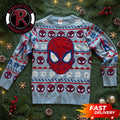 Spider Head Light Blue And Navy Pattern Gift Christmas Spider Man Ugly Christmas Sweater - Holiday Gift product image
