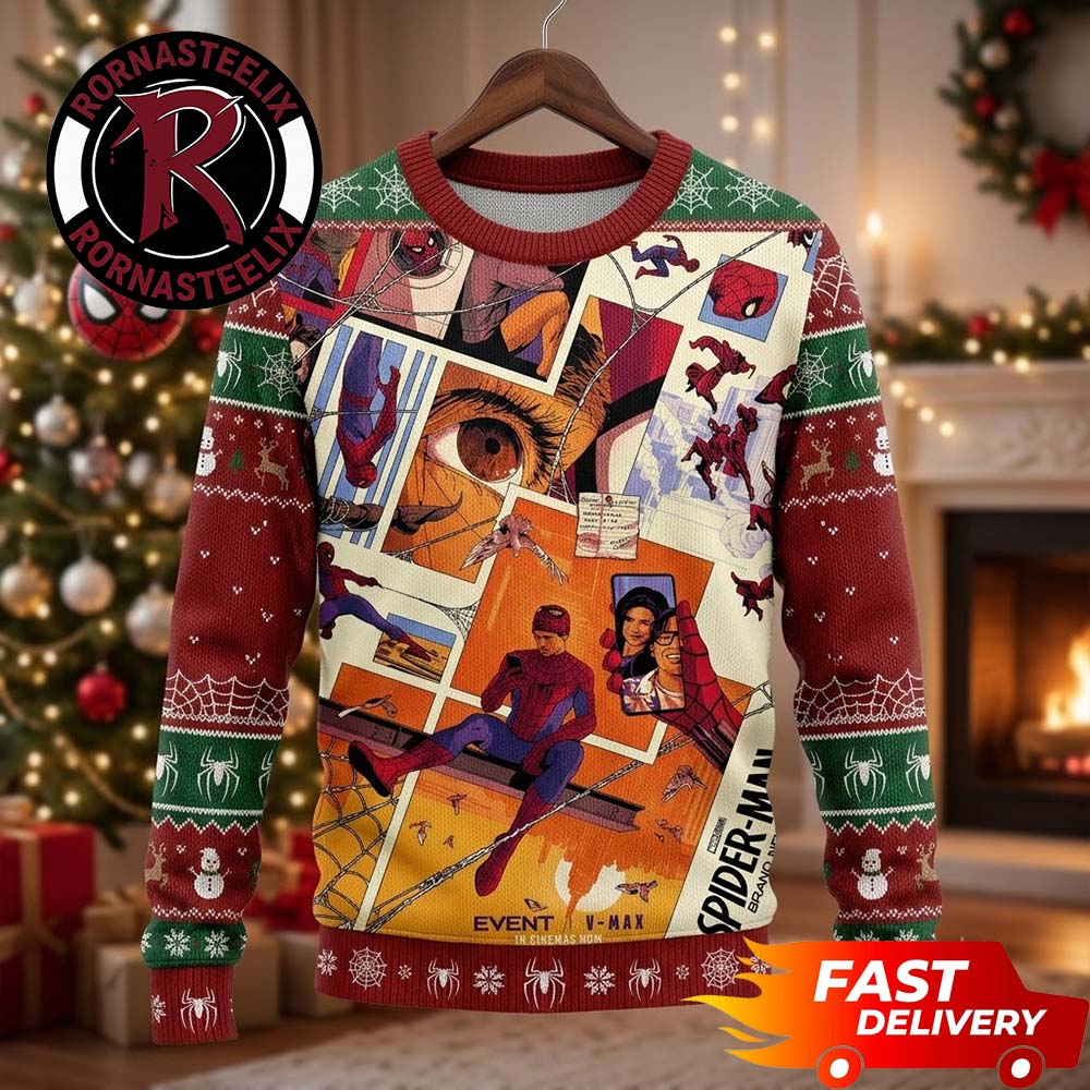 Spider Man Brand Day Cartoon Art For Fan Spider Man Ugly Christmas Sweater - Gift Idea product image