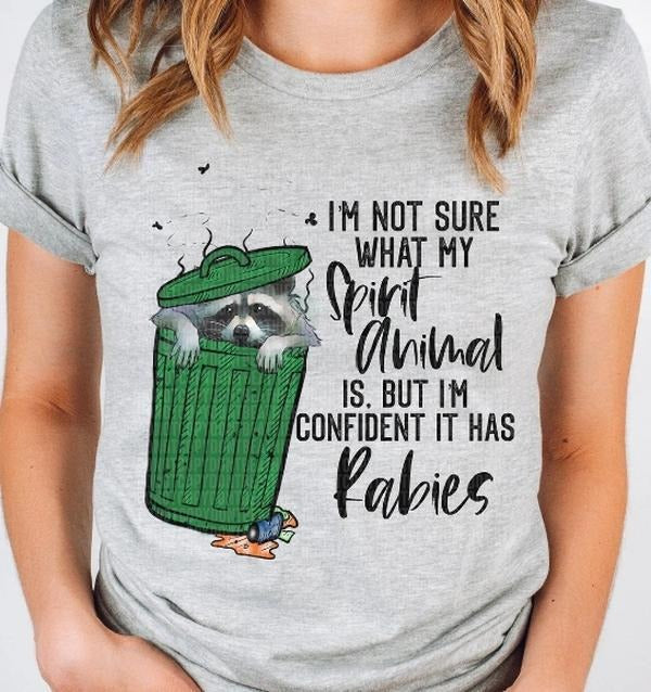Spirit Animal Has Rabies Raccoon DTF Transfers THIS - Adult & Kids T-Shirts, Sweatshirts & Hoodies apparel design preview 1