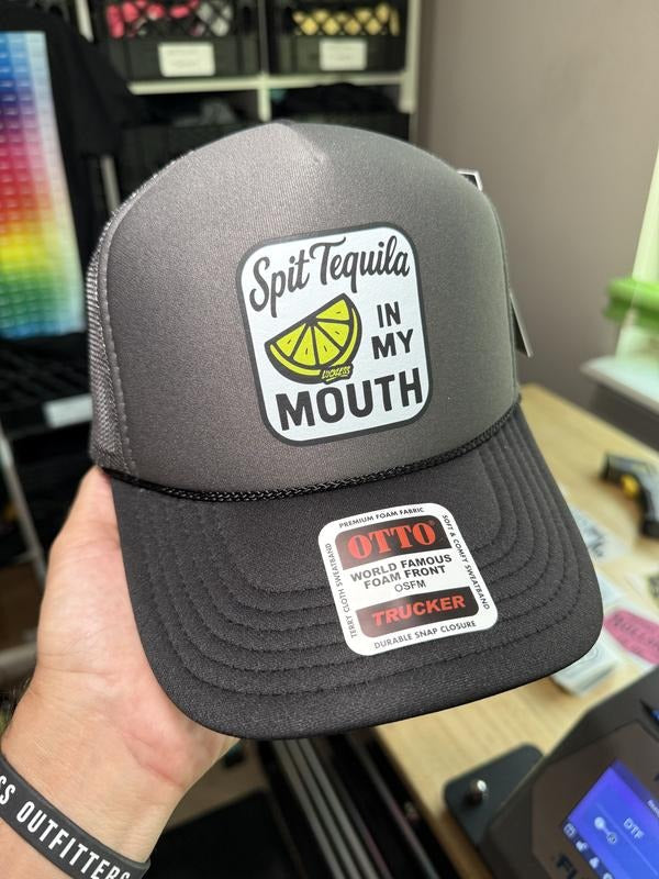 Spit Tequila My Mouth Trucker - Adult & Kids T-Shirts, Sweatshirts & Hoodies apparel design preview 1