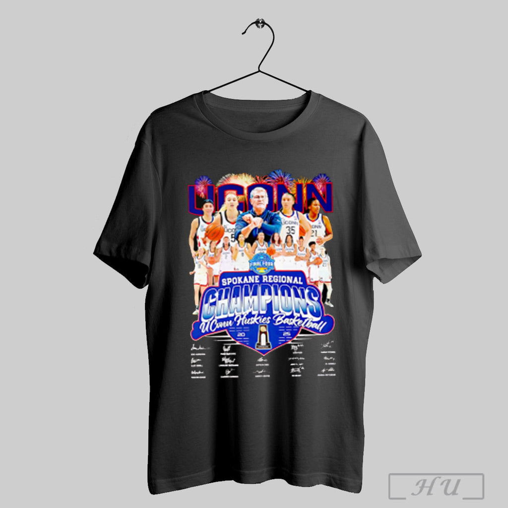 Spokane Regional Champions Uconn Huskies Basketball - Adult & Kids T-Shirts, Sweatshirts & Hoodies apparel design preview 1